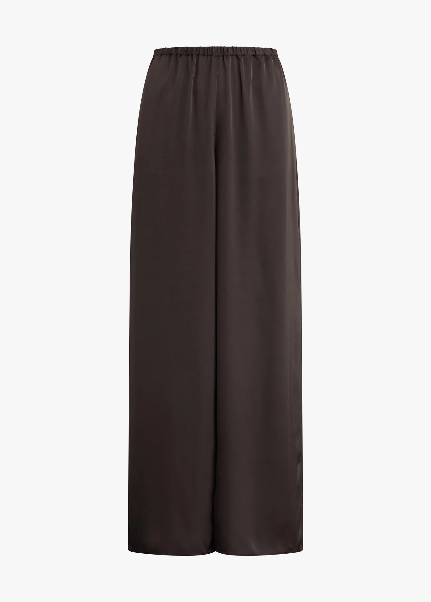 Dark brown wide-leg pants on a white background