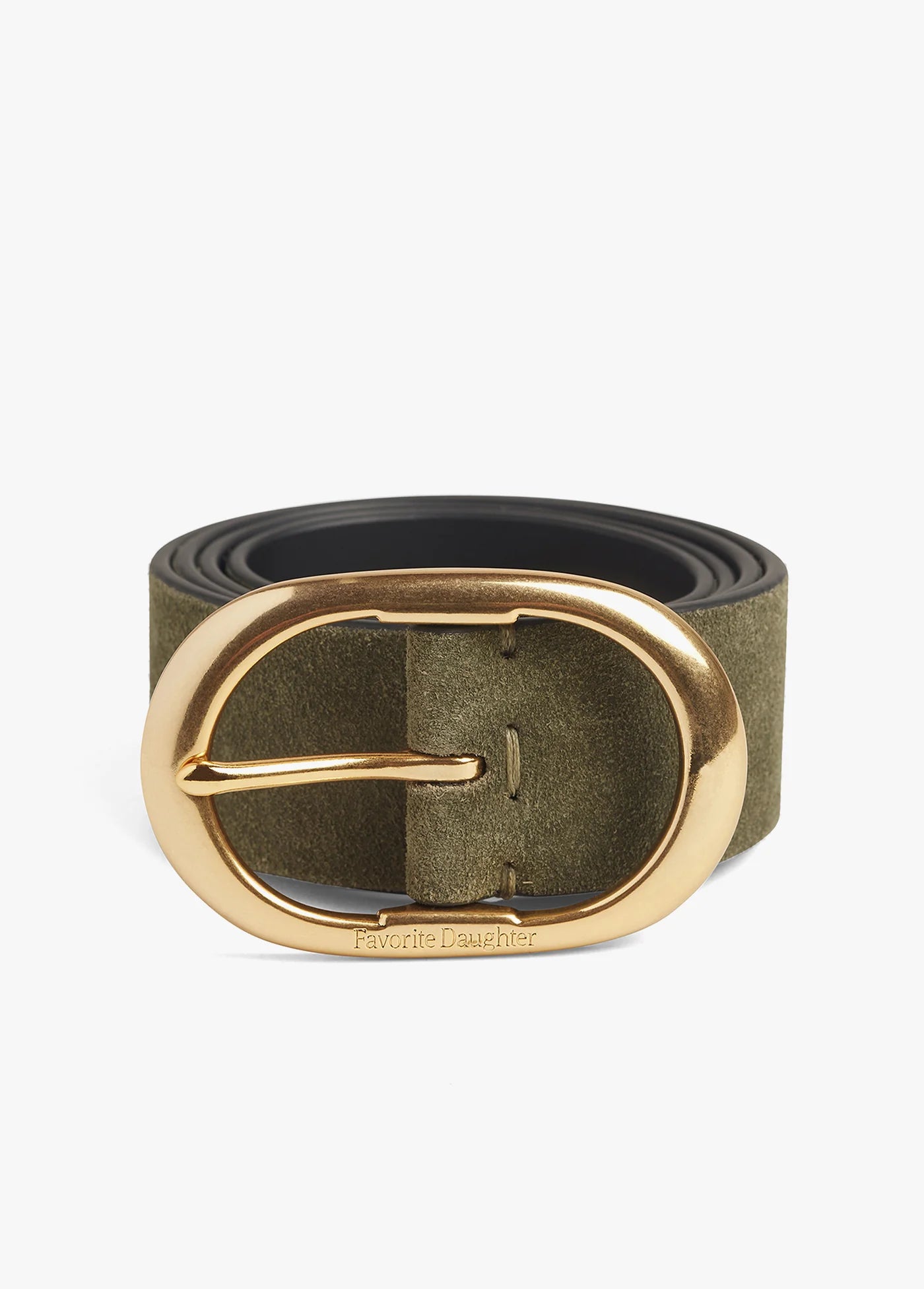 Belt with gold buckle on a white background