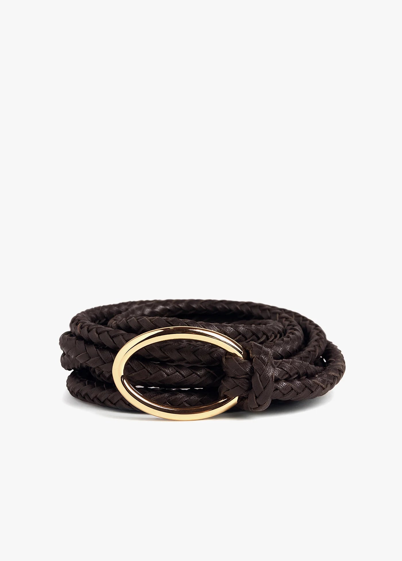 The Woven Knot Belt front view bundled up on white background