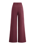 Maroon wide-leg pants on a white background