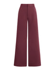 Maroon wide-leg pants on a white background