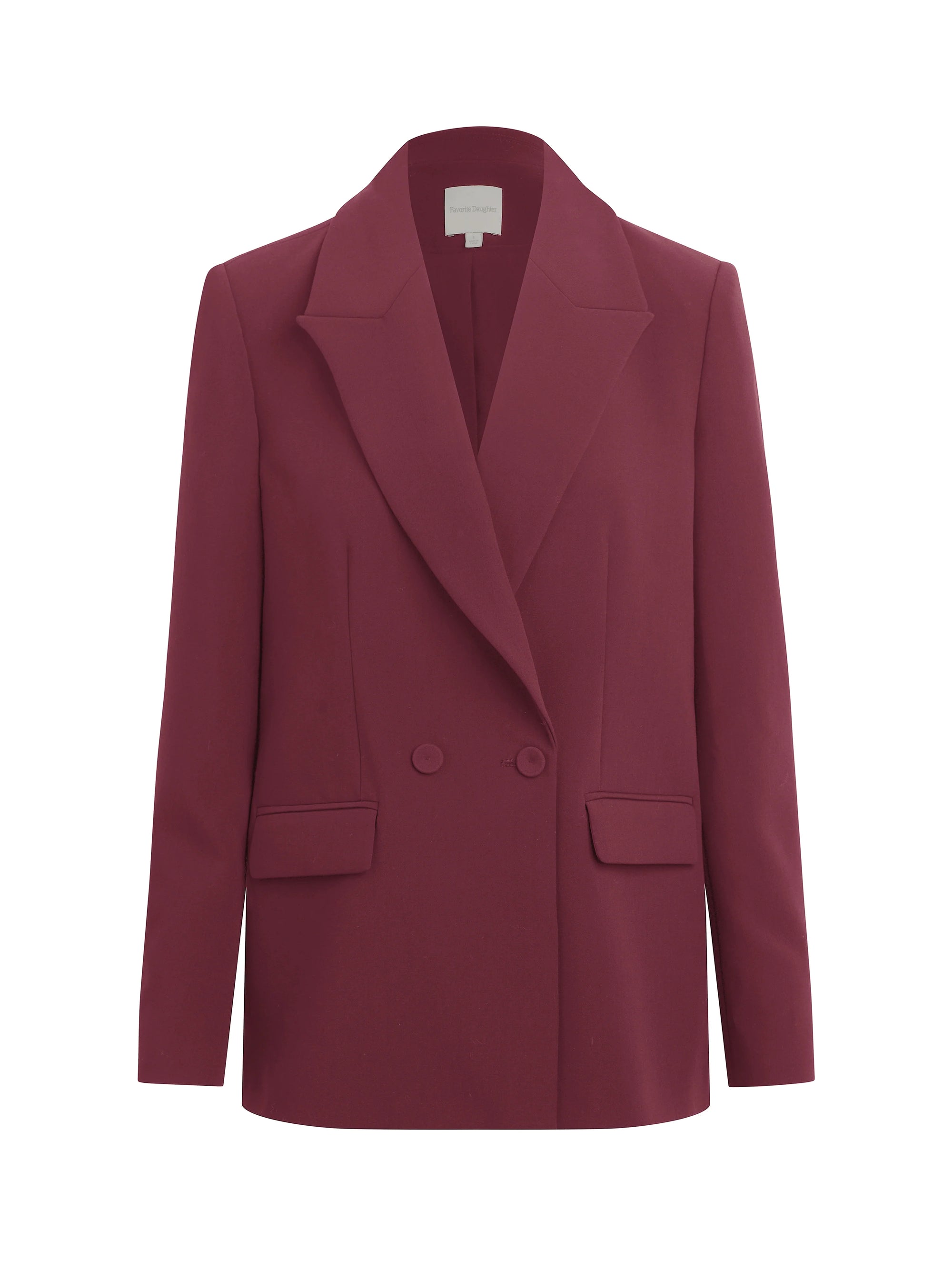 Maroon blazer on a white background