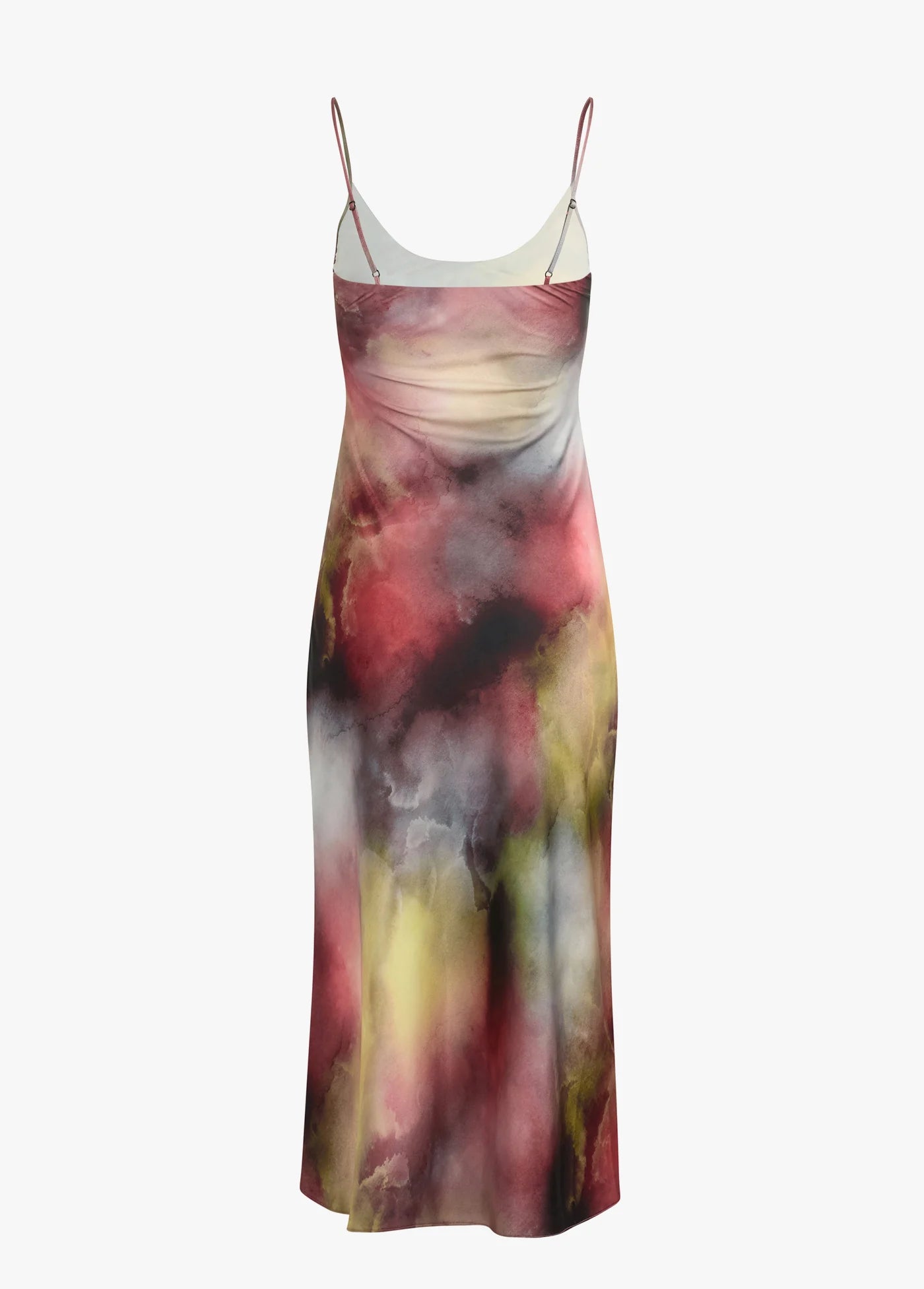 Multicolored slip dress on a white background