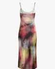 Multicolored slip dress on a white background