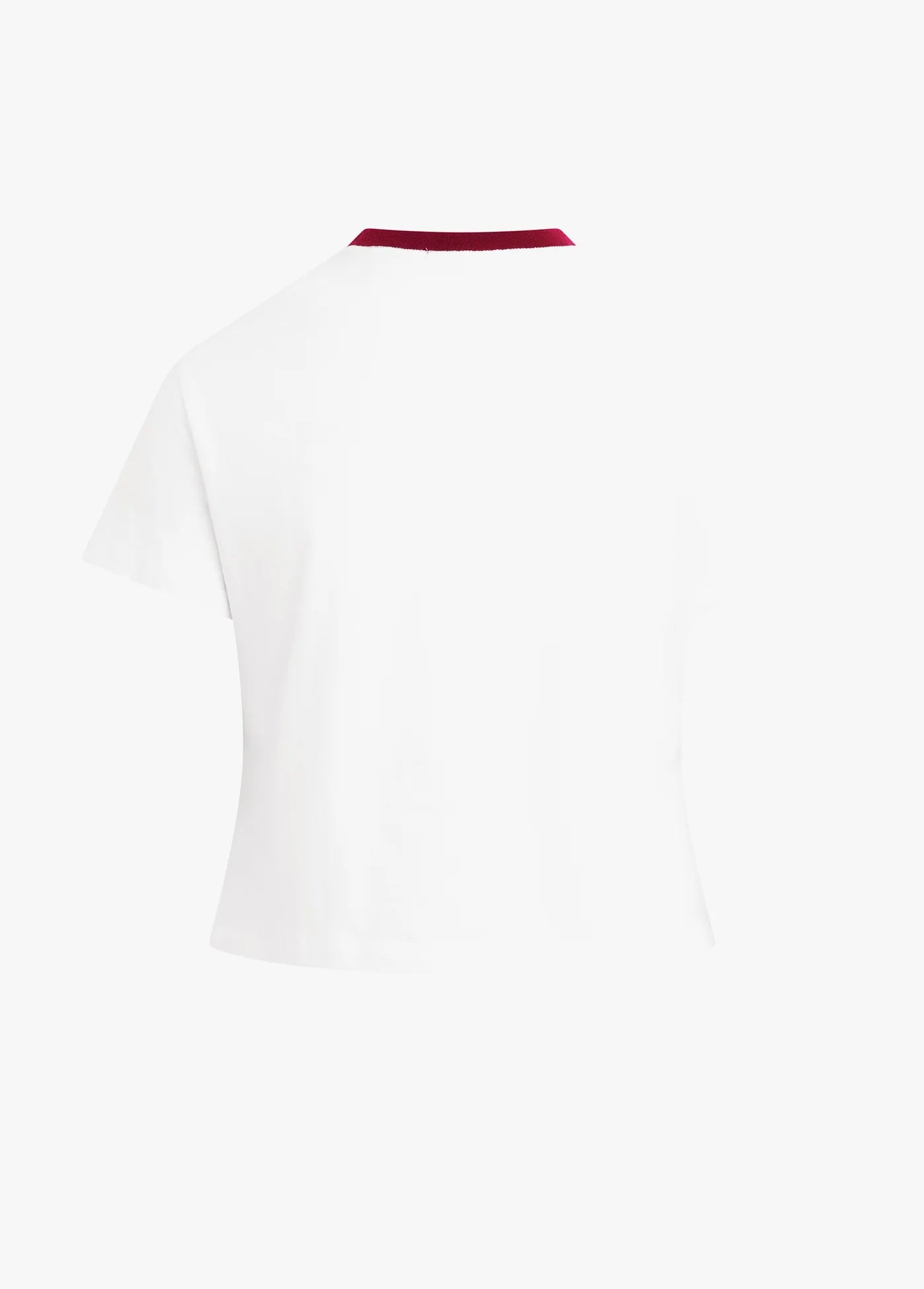 The Signature Chest Logo Ringer Top back view on white background