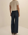 The Cropped Signature Tee Pumice Espresso full body back