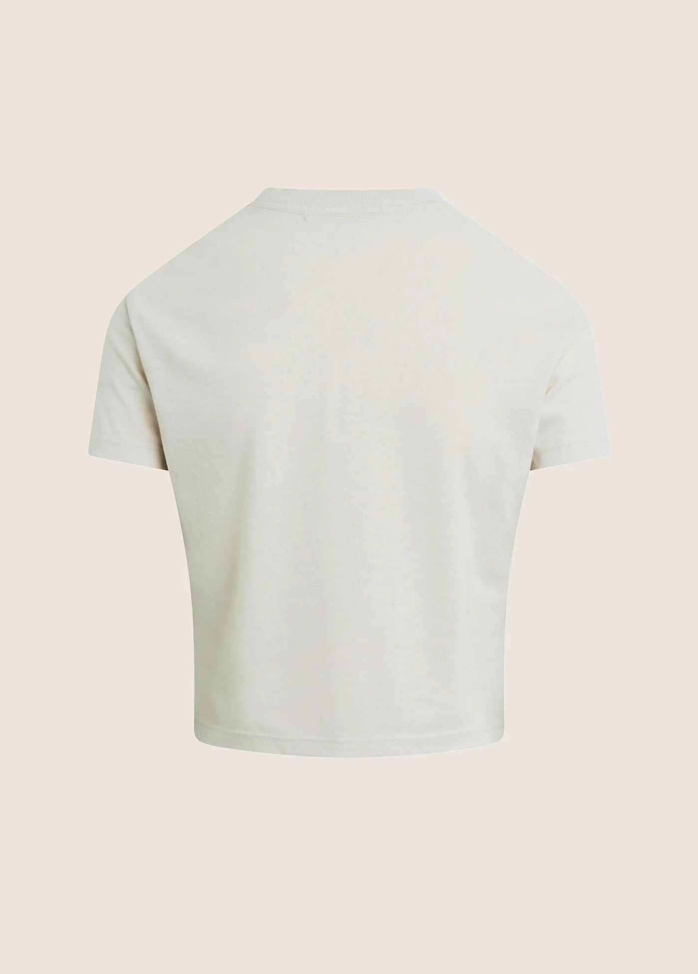 The Cropped Signature Tee Pumice Espresso by itself back