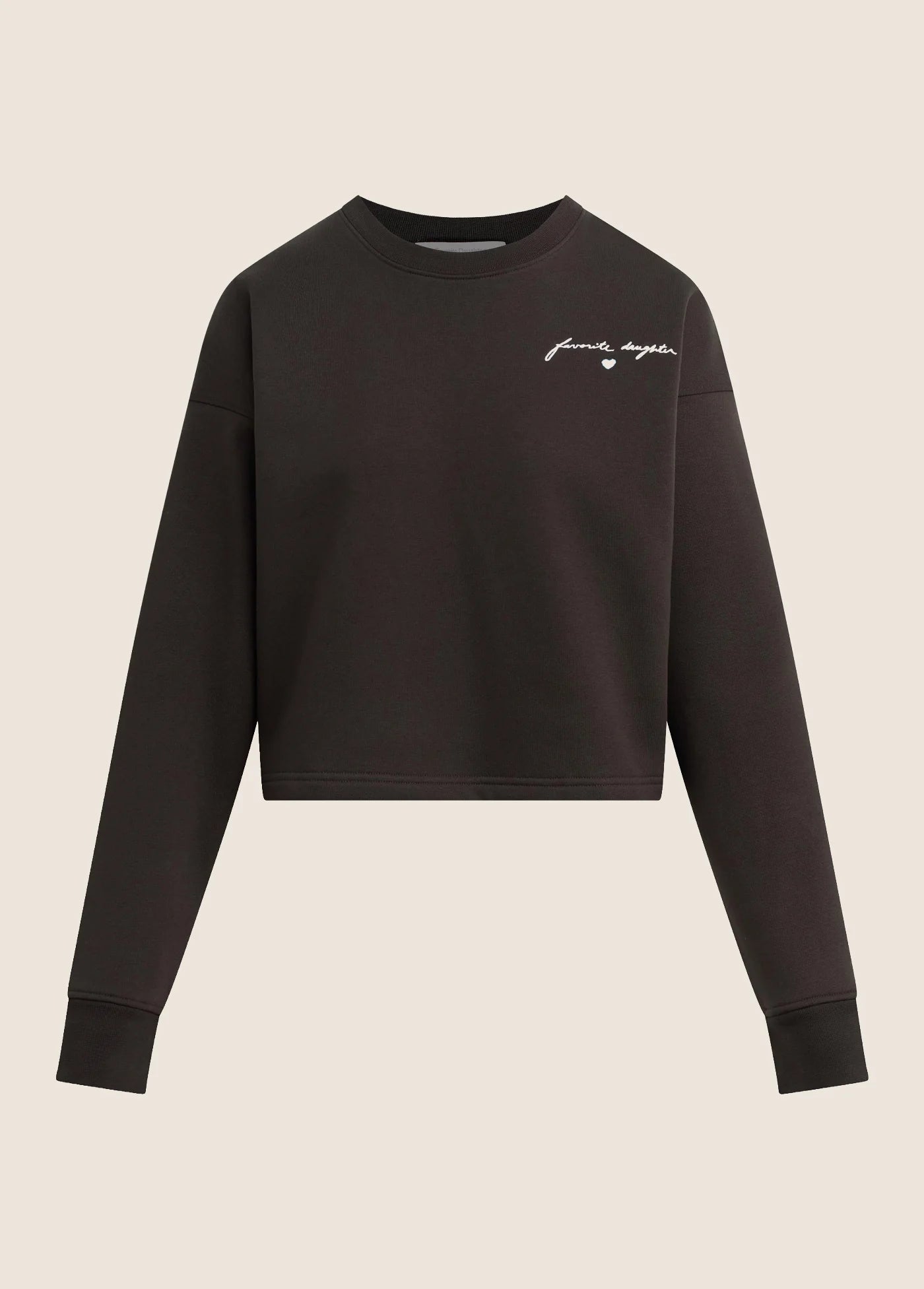 Cropped Signature Sweatshirt Espresso Sea Blue by itself front