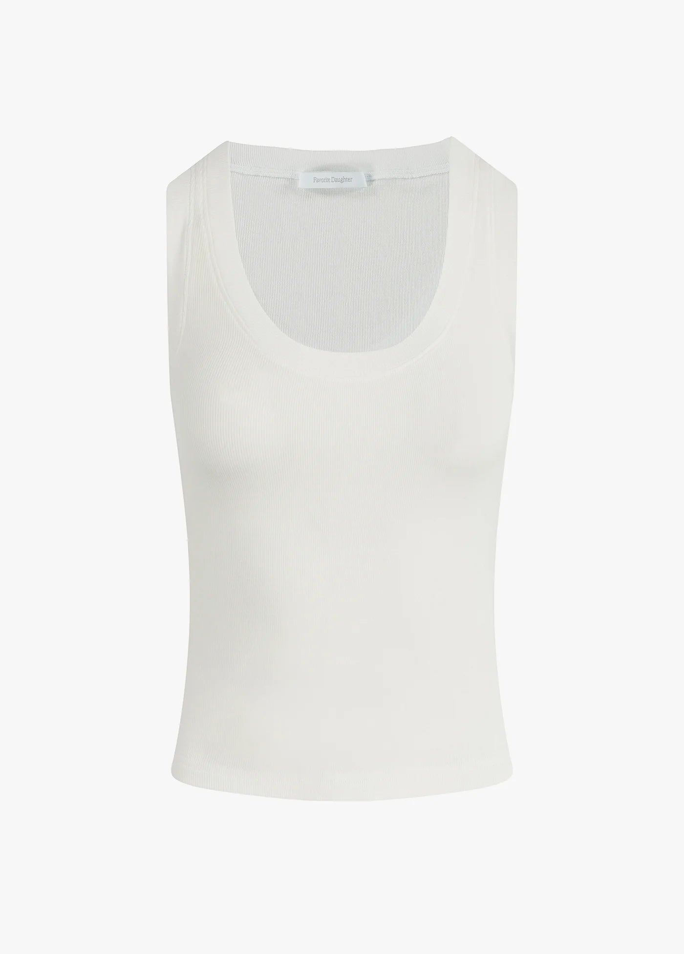 The Ribbed Tank White by itself front