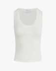 The Ribbed Tank White by itself front