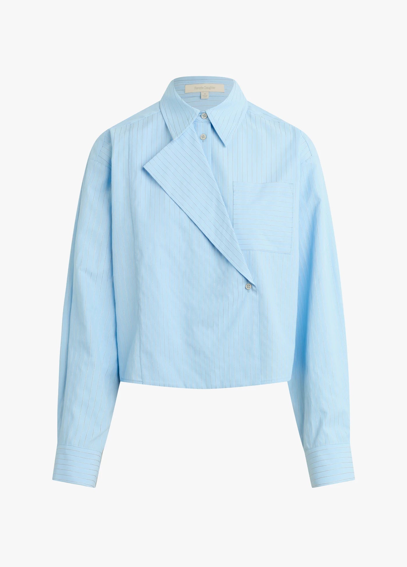 he light blue stripe jenni top on a white background