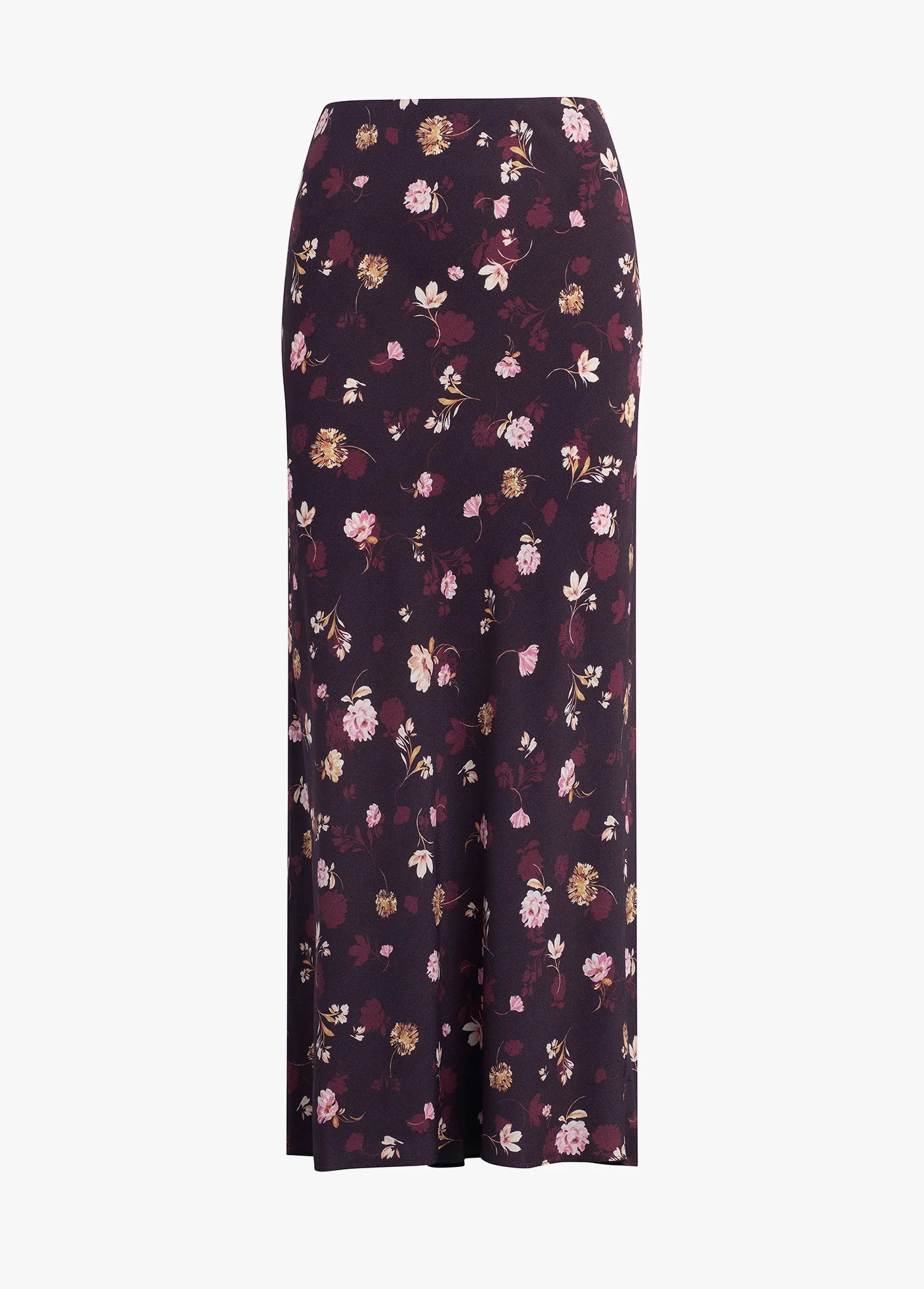 Floral patterned skirt on a white background front view