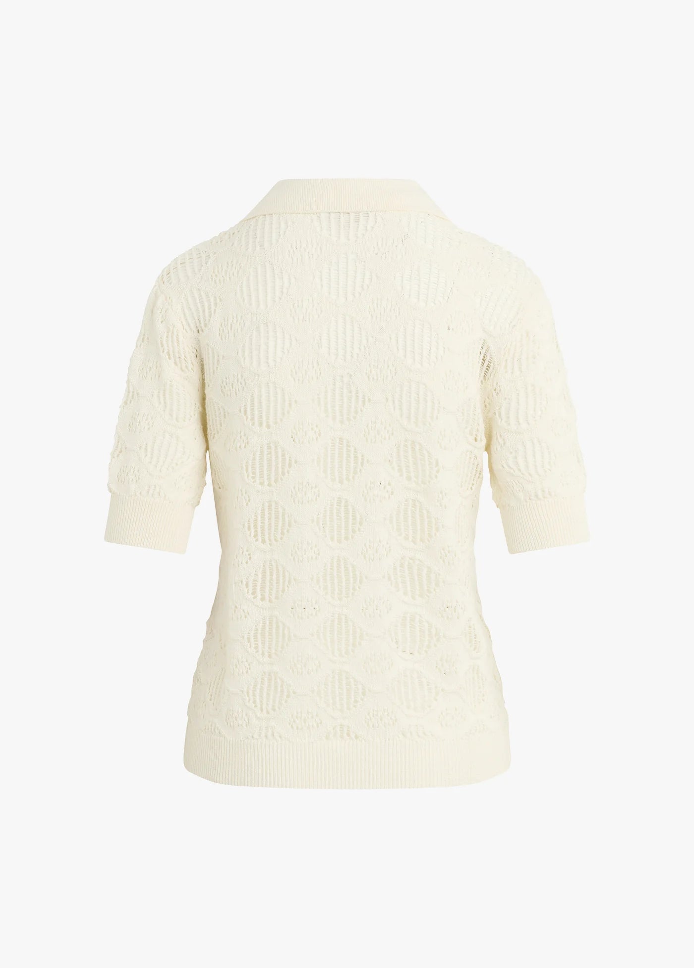 Cream-colored textured top on a white background