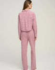 The Crop Ex-Boyfriend Shirt Raspberry/White full body back
