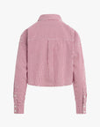 The Crop Ex-Boyfriend Shirt Raspberry/White by itself back