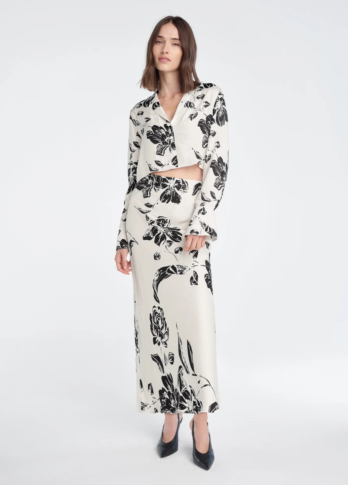 The Cropped Lily Top and The Jojo Skirt full body front