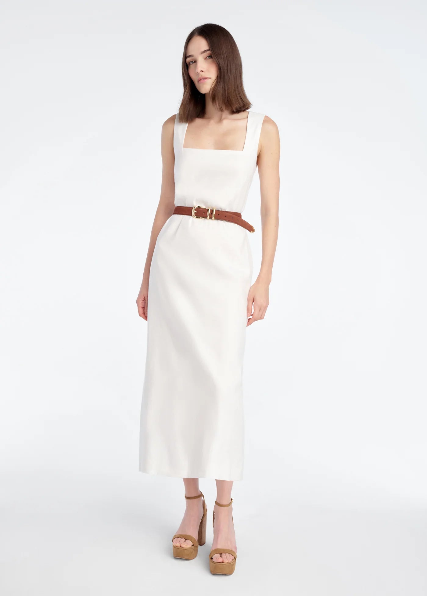 The Perfect Opportunity Linen Dress full body front