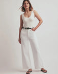 The Ribbed Tank White with white jeans
