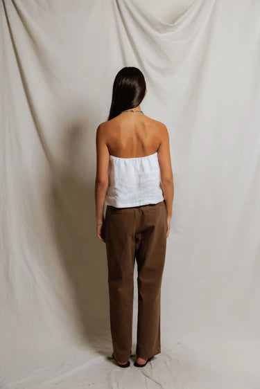 Gianna Linen Tube Top full body back