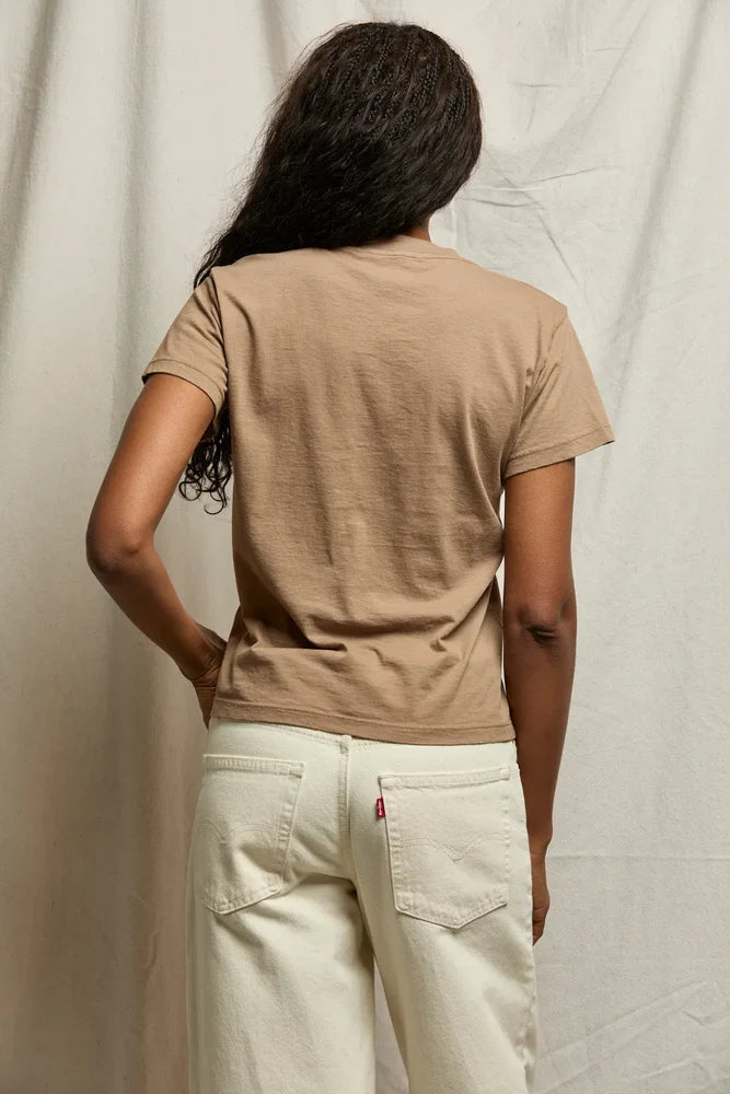 Hendrix V Neck Tee in Mocha back