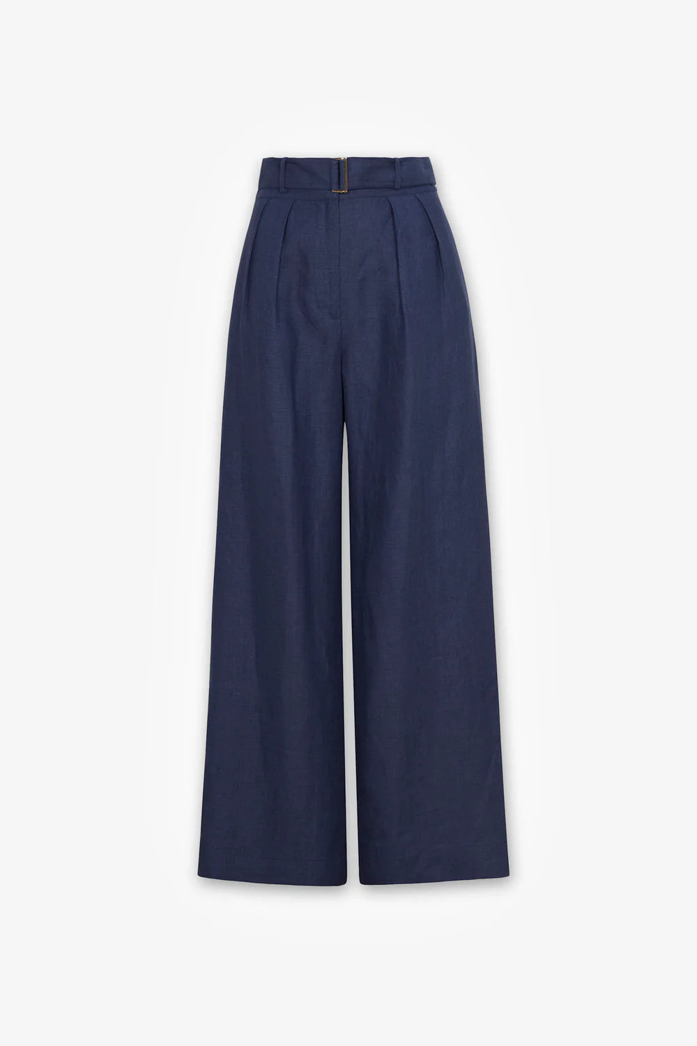 Navy blue wide-leg pants on a white background