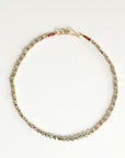 Beaded necklace on a white background