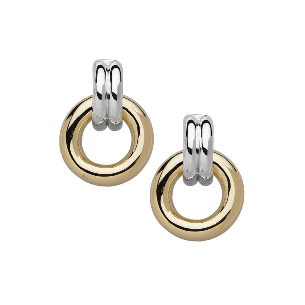 Gina 1" Earrings Two Tone side by side