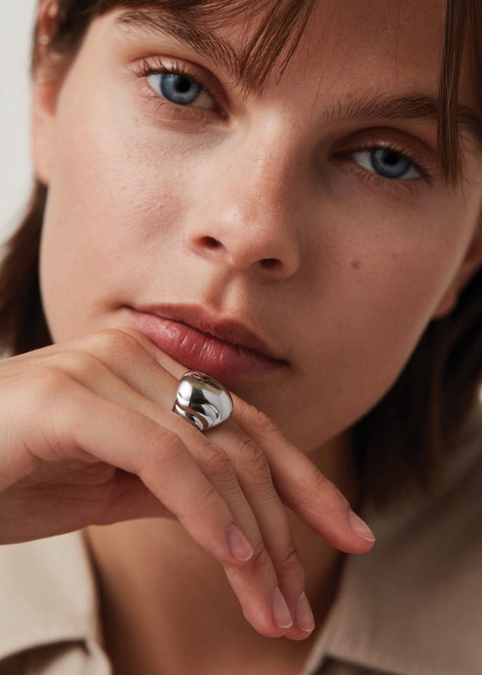 Nelle Ring Silver Size 7 on model