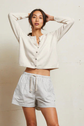 Perfect White Tee Riley Woven Stripe Short front