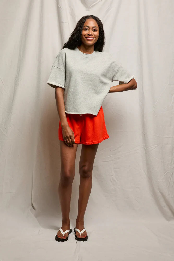 Layla French Terry Sweat Short with grey top