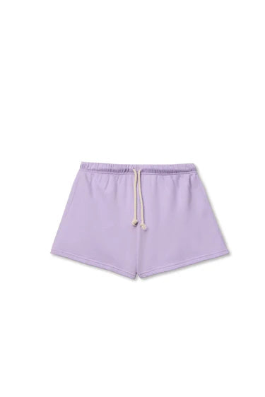 photo of purple lounge shorts on a white background