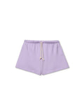 photo of purple lounge shorts on a white background