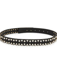 Geo Crystal Pearl Leather Belt laid flat