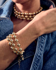 Diana Triple Row Bracelet on wrist
