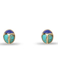 Stone Scarab Stud Earrings side by side