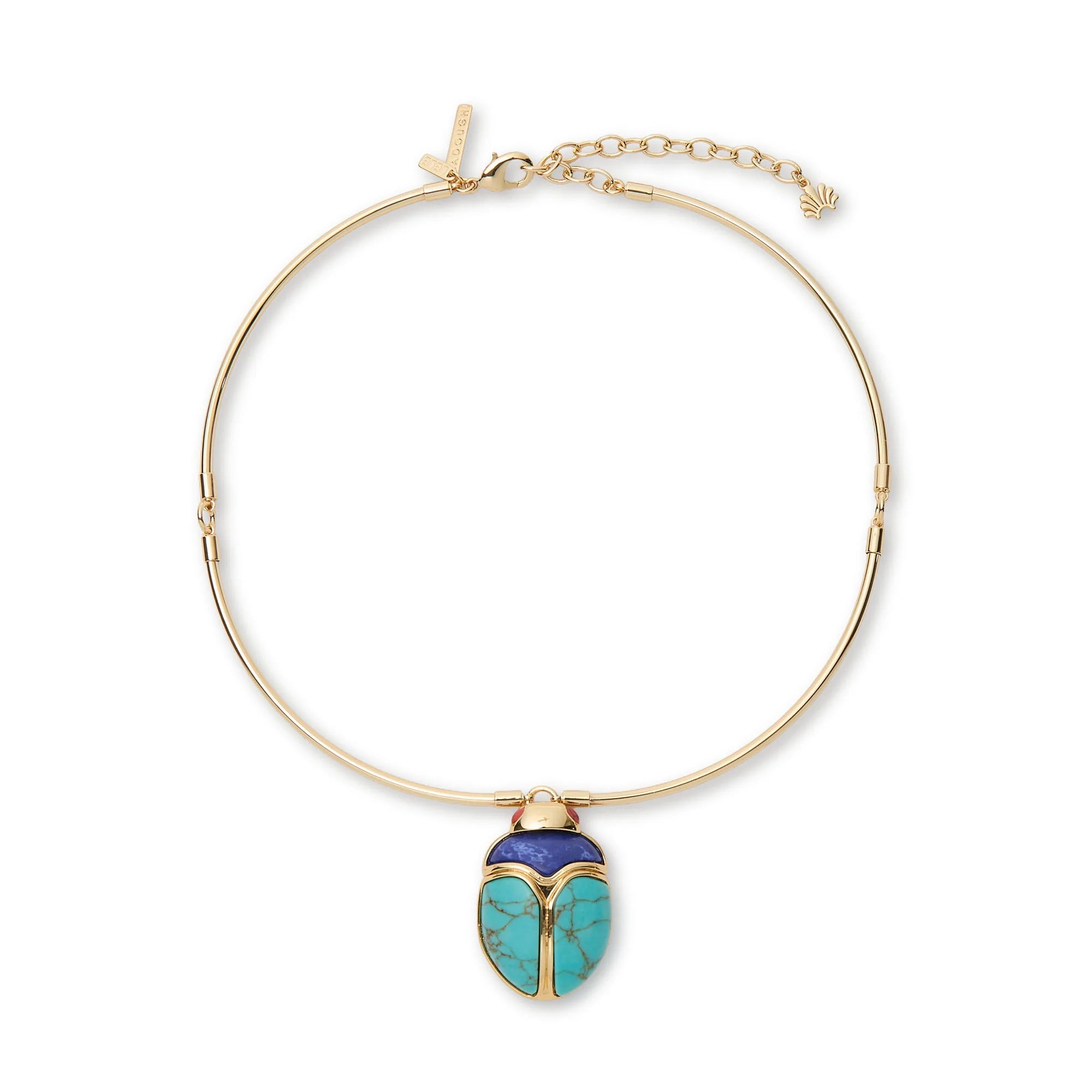 Stone Scarab Collar Necklace by itself