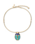 Stone Scarab Collar Necklace by itself