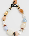 glass bead necklace on white background