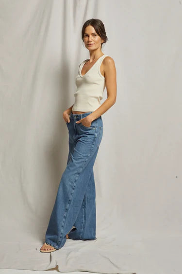 Maria V-Neck Tank Sugar full body