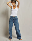 Maria V Neck Tank White full body