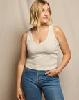 Maria V-Neck Tank Sugar front, size L