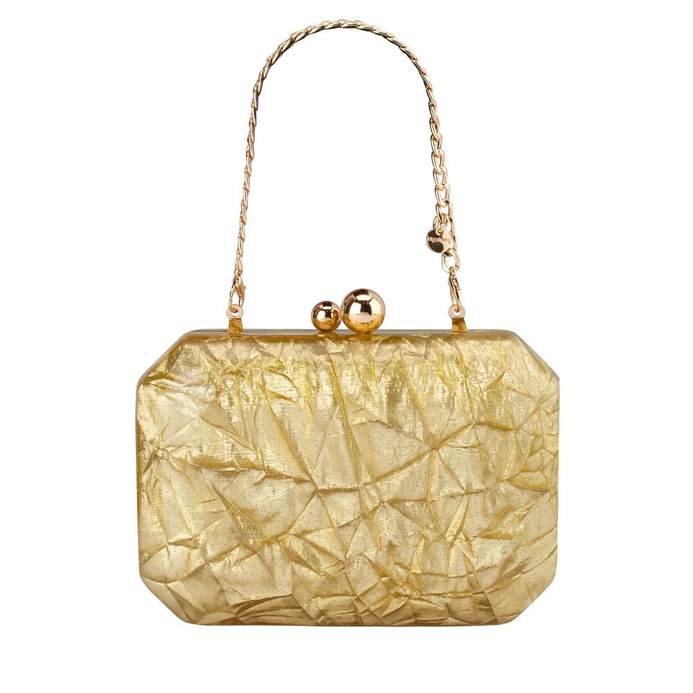 Mateo Metallic Clutch with top handle