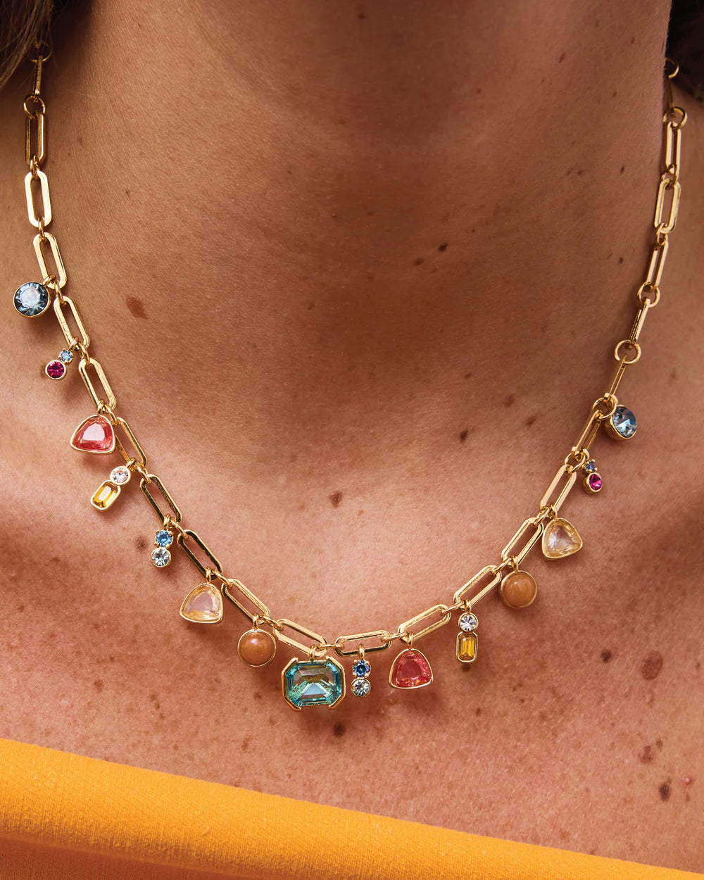 Bianca Necklace close up on model