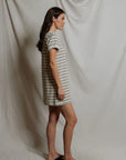 Nella Stripe Dress full body side view on model
