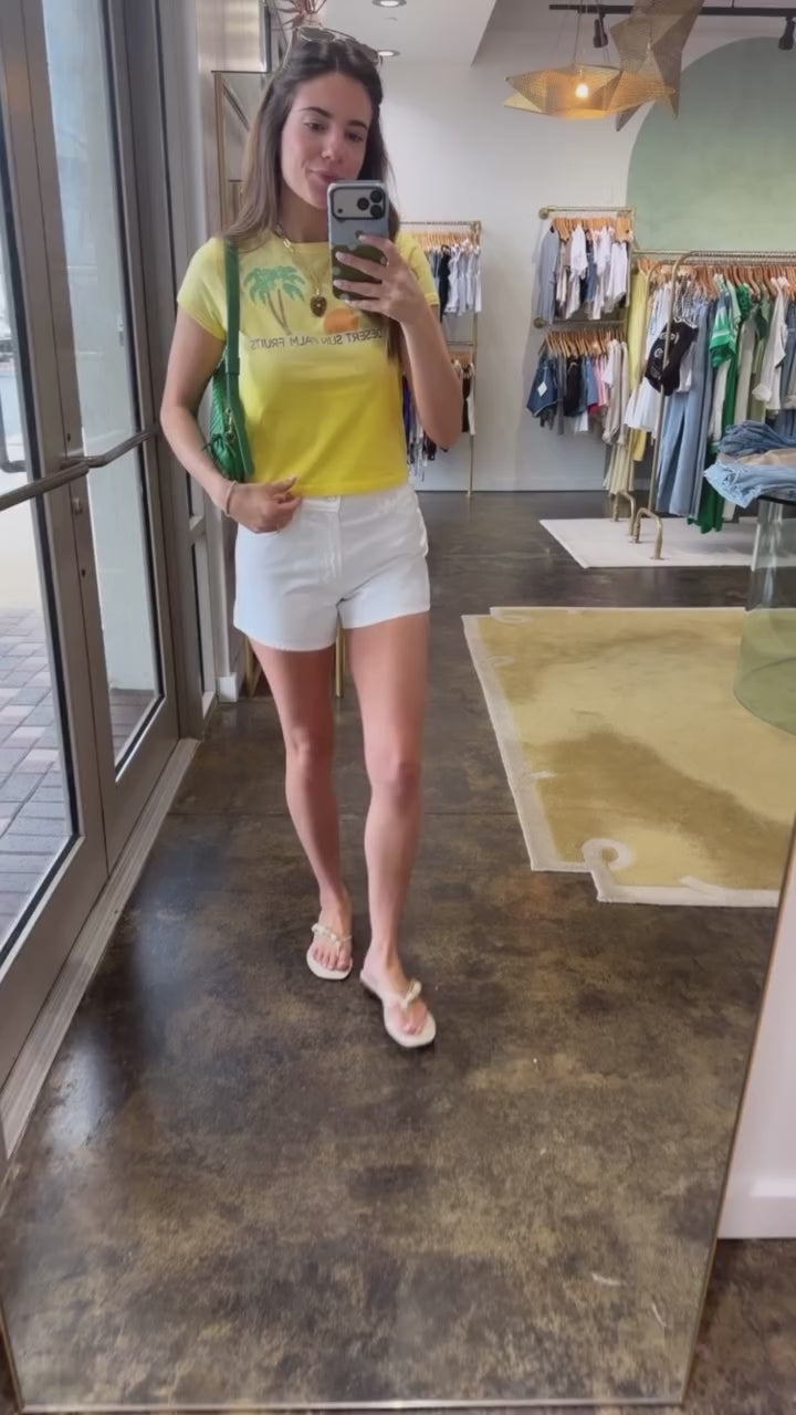 The Dodger Short Picket Fence and yellow tee