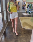 The Dodger Short Picket Fence and yellow tee