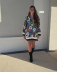 Women walking wearing Diaz Long Sleeve Mini Dress