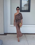 Erin One Shoulder Top on model