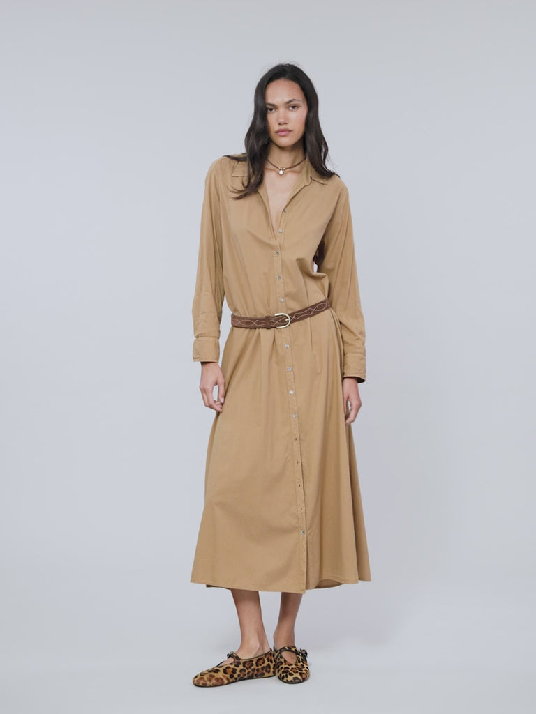 Woman modeling the Boden Dress in Tobac