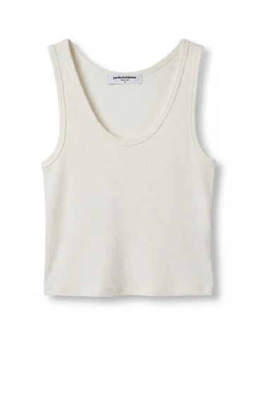 Beige tank top on a white background